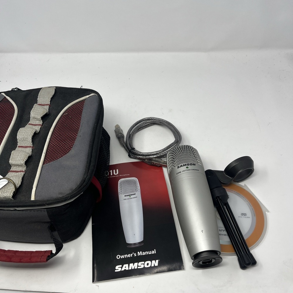 Samson C01U USB Studio Condenser Microphone SAC01UCW W/ Stand and Case